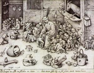 Pieter Bruegel il Vecchio l'Asino a scuola